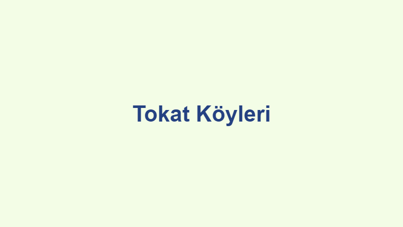 tokat koyleri