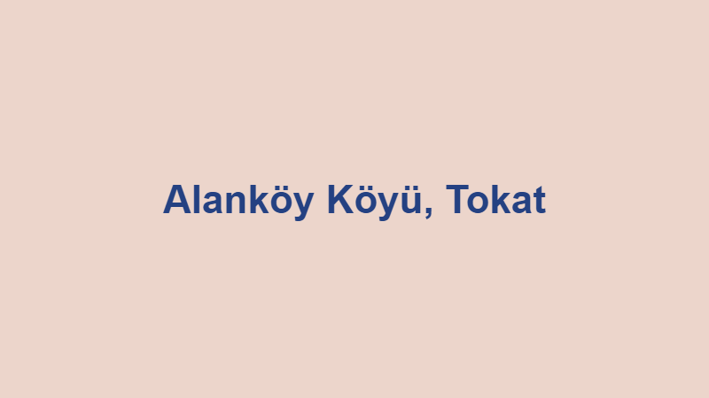 Alanköy Köyü, Tokat