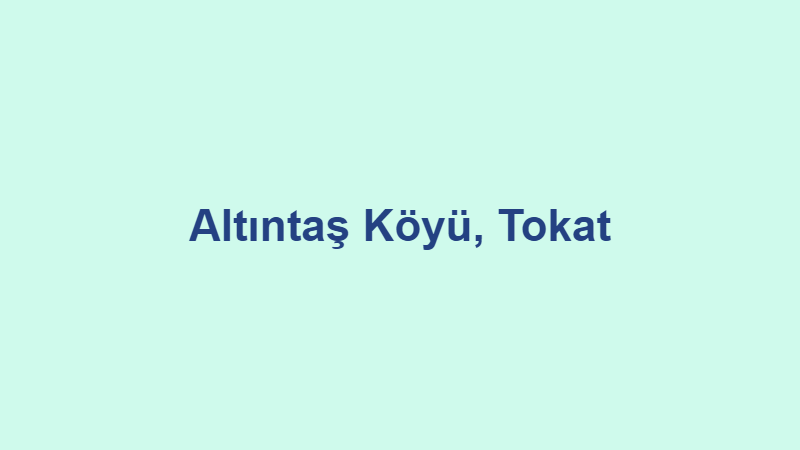 Altıntaş Köyü, Tokat