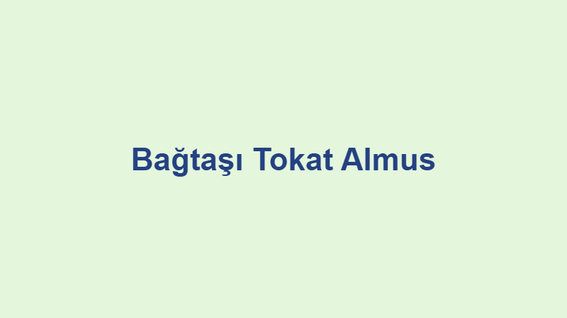 Bağtaşı Tokat Almus