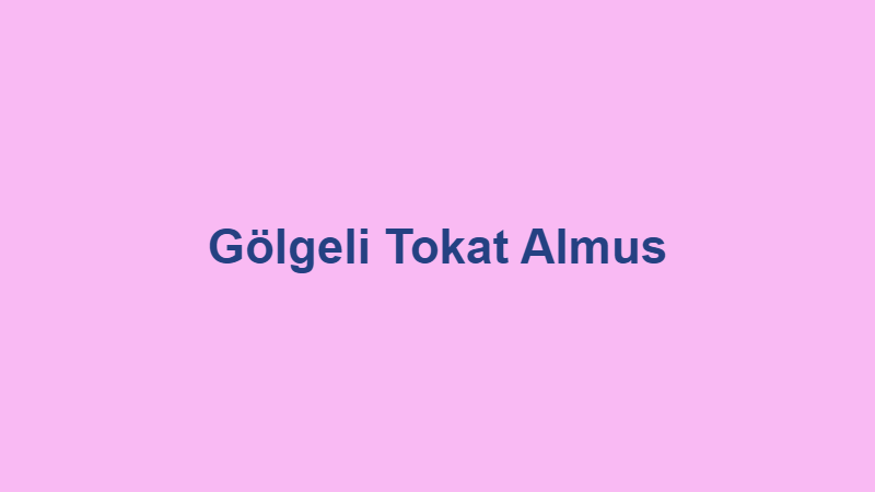Gölgeli Tokat Almus