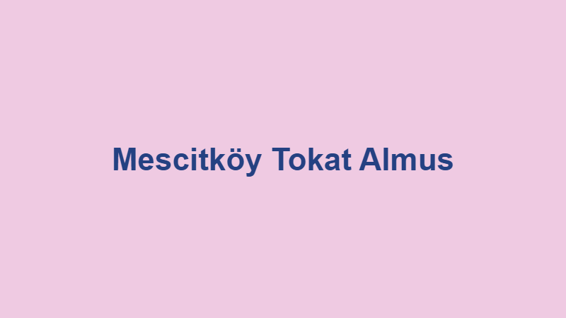 Mescitköy Tokat Almus