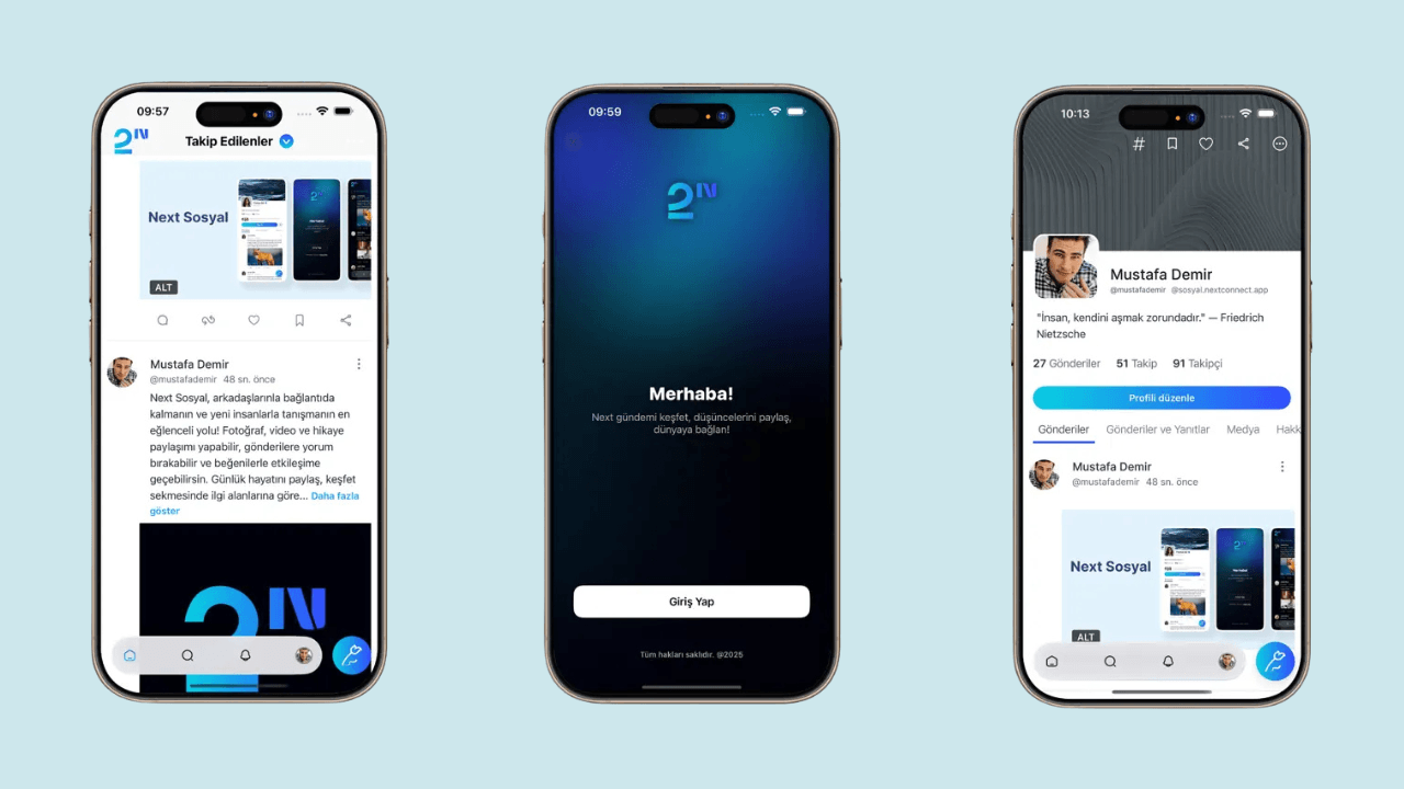 T3 Vakfı ve TEKNOFEST ekibinin katkılarıyla geliştirilen uygulamalar: Next Sosyal ve Next Messenger