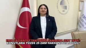 EMO Gaziantep’ten Enerji Zammına Sert Tepki: Konutlara Yüzde 25 Zam Hakkaniyetli Değil!