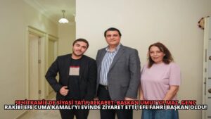 Şehitkamil’de Siyasi Tatlı Rekabet: Başkan Umut Yılmaz, Genç Rakibi Efe Cuma Kamalı’yı Evinde Ziyaret Etti, Efe Fahri Başkan Oldu!