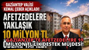 Gaziantep’te Afetzedelere 10 Milyon TL’lik Destek Müjdesi!